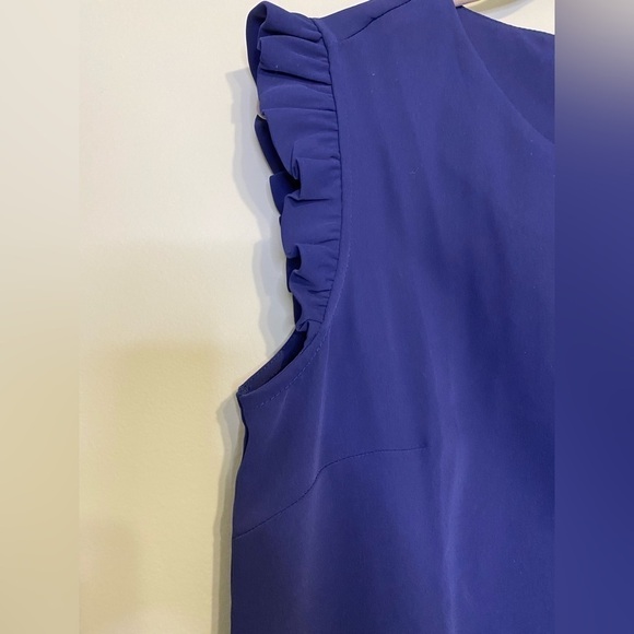 Cynthia Rowley Navy Mini Dress with Cap Ruffle Sleeve, Navy, Size 6 - Picture 4 of 13